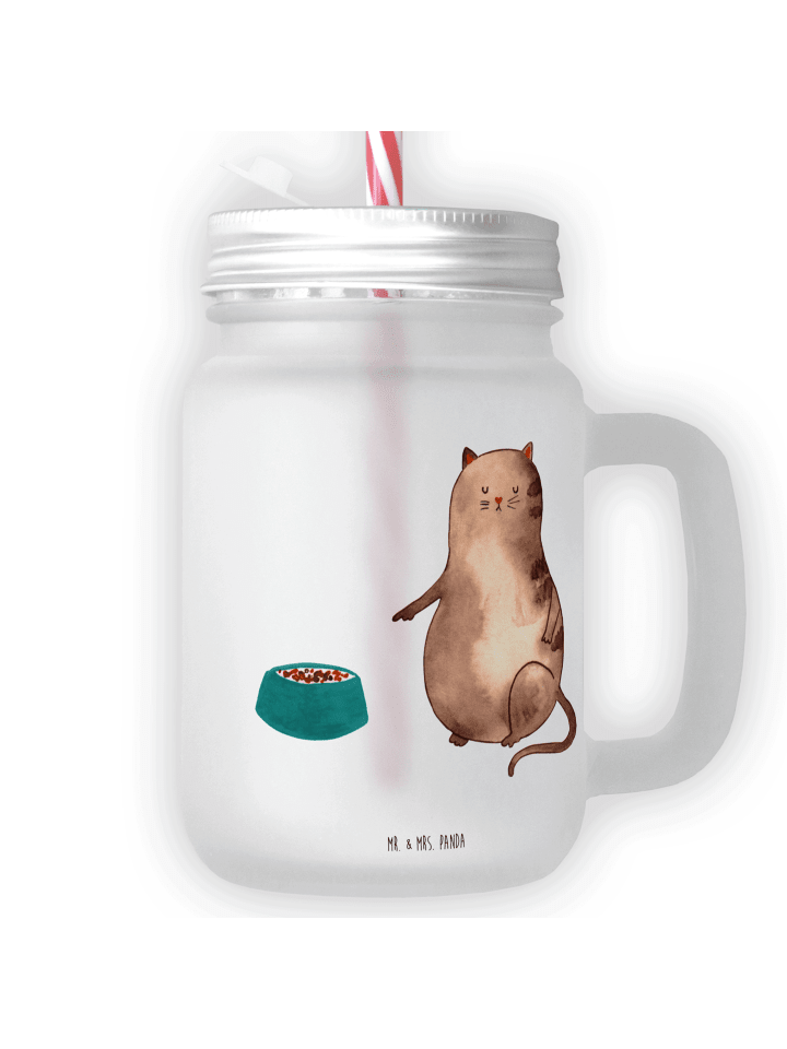 Glas Katze Fressen ohne Spruch in Transparent