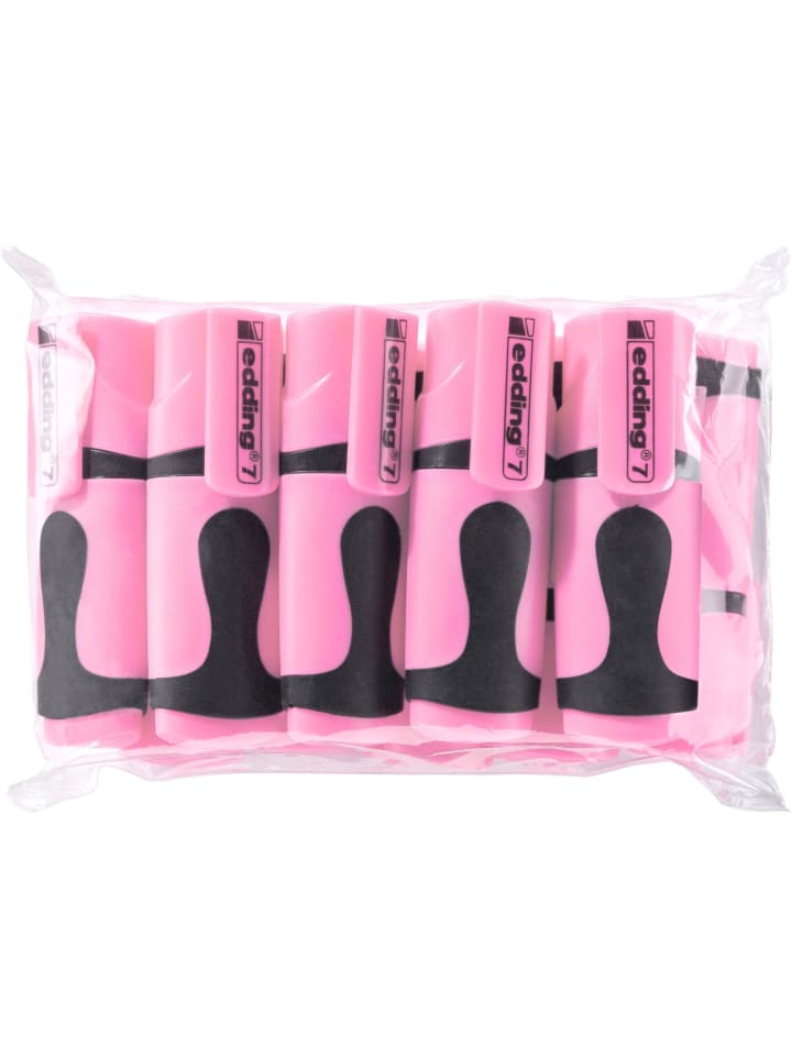 Textmarker edding 7 Mini Packung mit 10 Stück Polybeutel pastellrosa