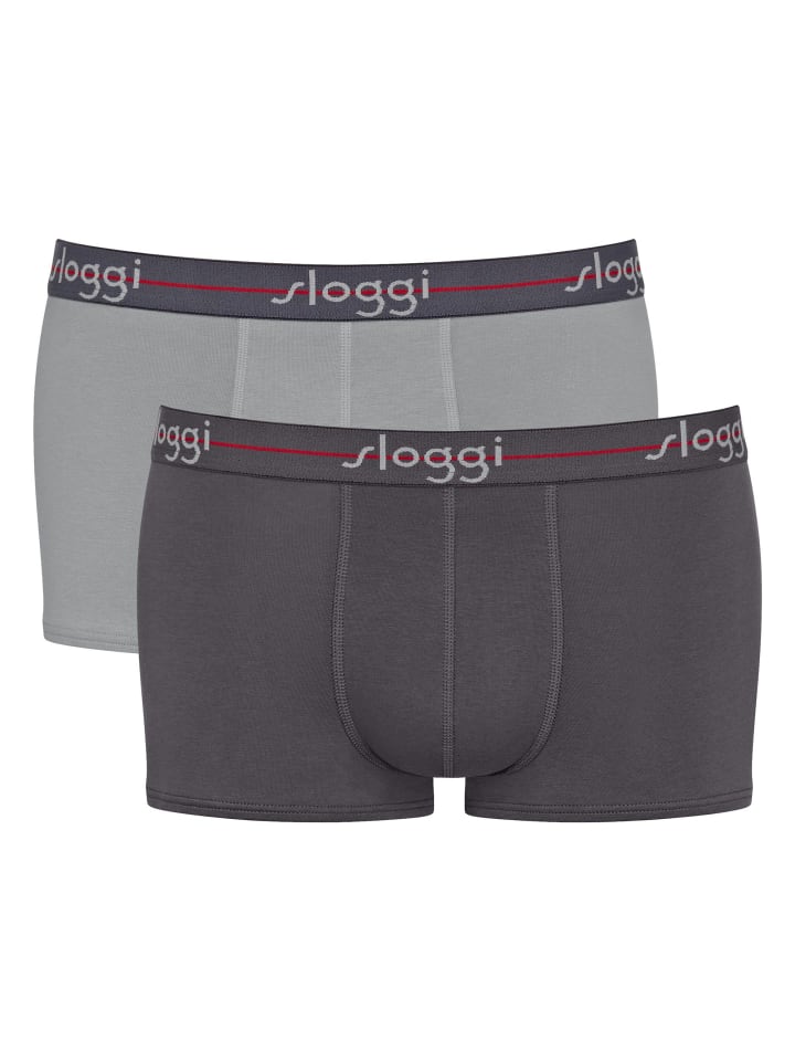 Boxershort 2er Pack in Grau/Schwarz