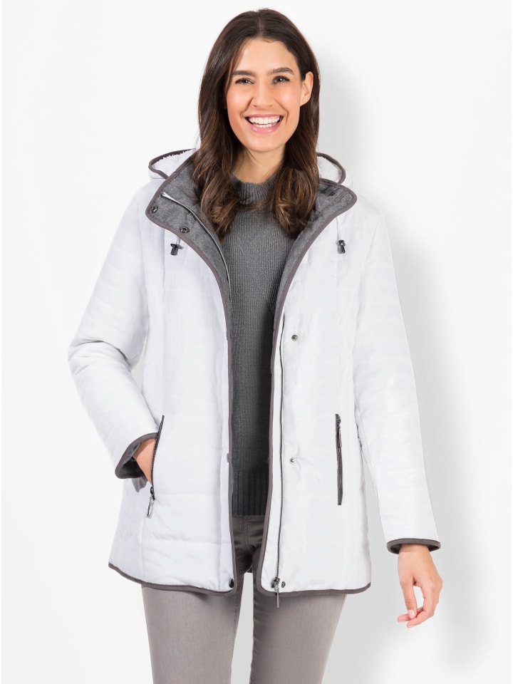 Steppjacke in weiß-grau