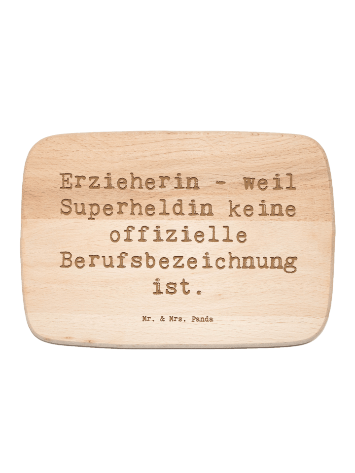 Frühstücksbrett Spruch Erzieherin Superheldin m... in Transparent