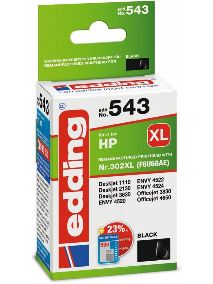 Tintenpatrone kompatibel mit HP 302XL (F6U68AE) black