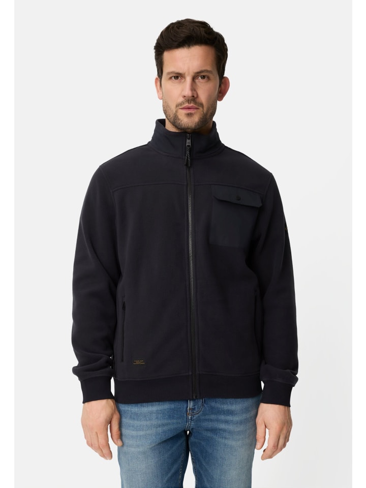 Sweatjacke mit reflektierenden Details in Navyblau