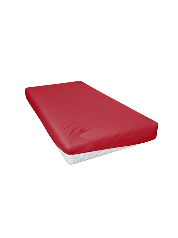 H.G. Hahn Spannbetttuch Primera Elastan Feinjersey in rot