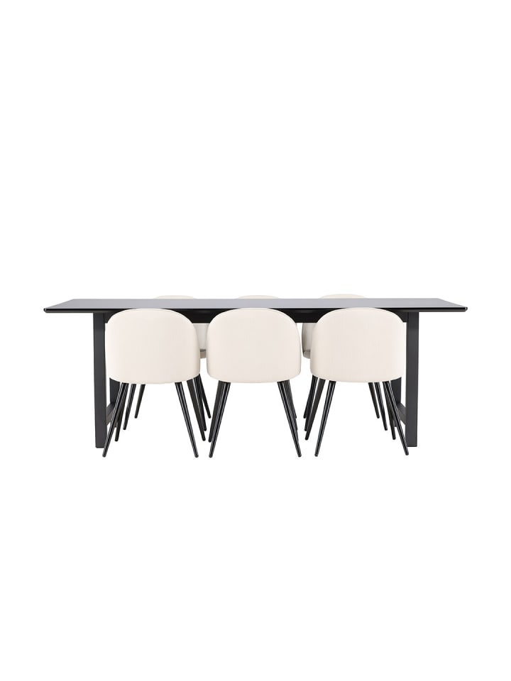 Essgruppe Oslo (7-teilig) Beige 220 x 100 cm
