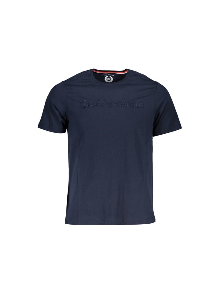 Blau Baumwolle Herren T-Shirt