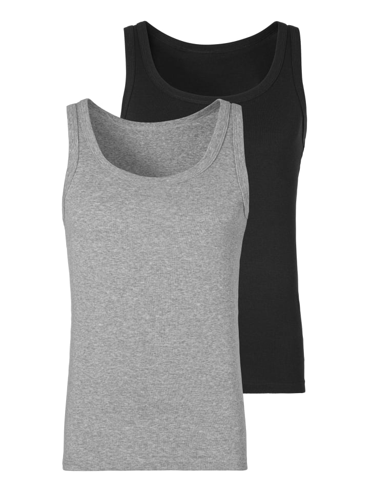 Tanktop in grau-meliert, schwarz