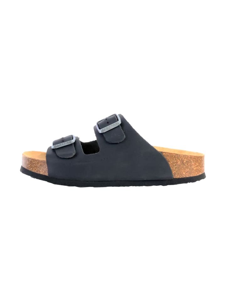 CP Beta Leder-Pantoletten Schwarz