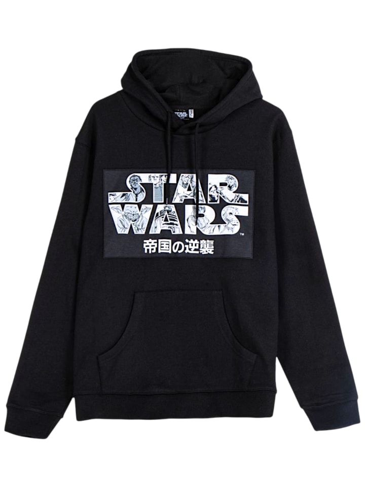 Hoodie Star Wars - Logo Front & Back Print in Schwarz