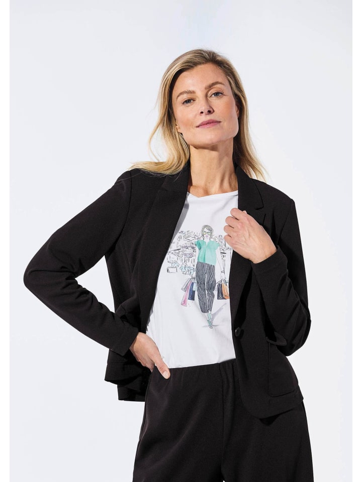 Jersey-Blazer in schwarz
