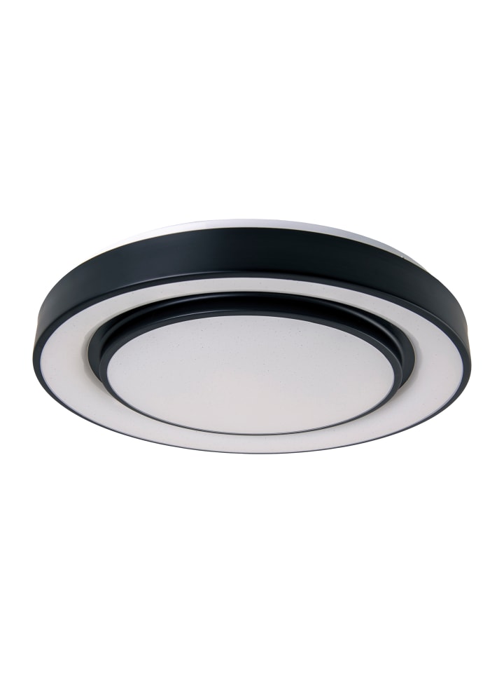 LED Deckenleuchte "MONTEREY" in schwarz - (L)38 cm x (B)38 cm x (H)7 cm - EEK E