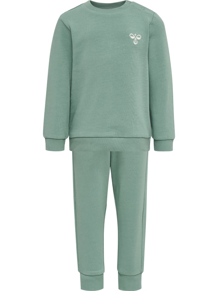 Druckknopf Sweat Anzug Hmlsanto Jungen in MINERAL BLUE