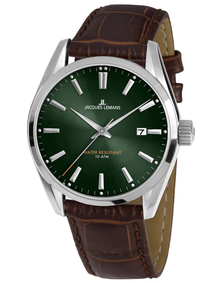 Herren-Armbanduhr Derby Grün / Braun / Silber