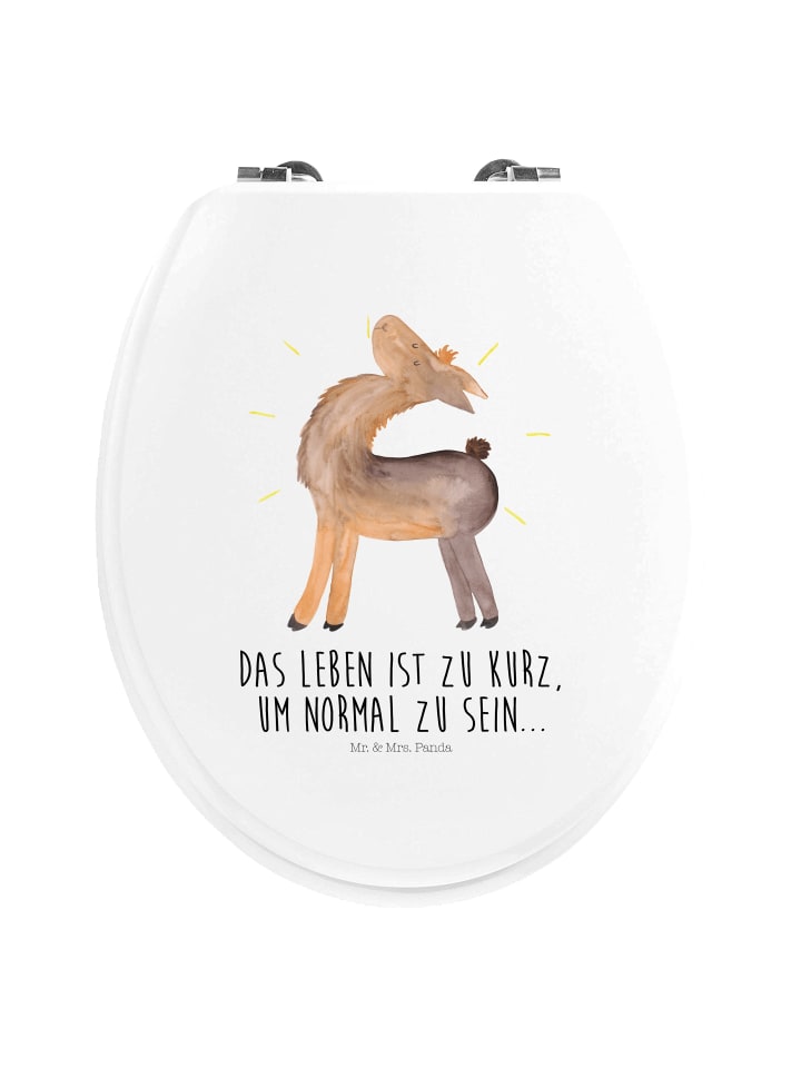Toilettensitz Lama Stolz mit Spruch in Weiß