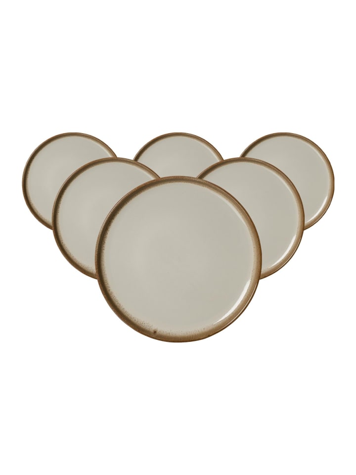 6er Set Dessertteller Malaga in Creme ø 22 cm