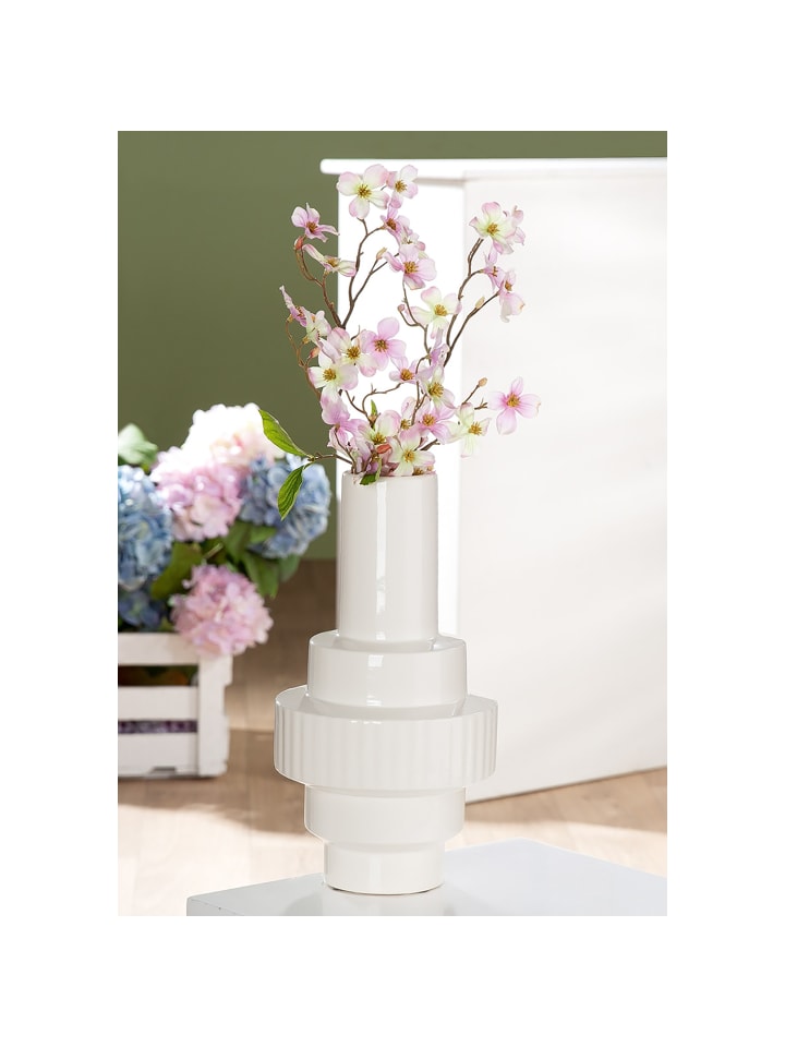 Vase Antas weiß - (H) 35 cm