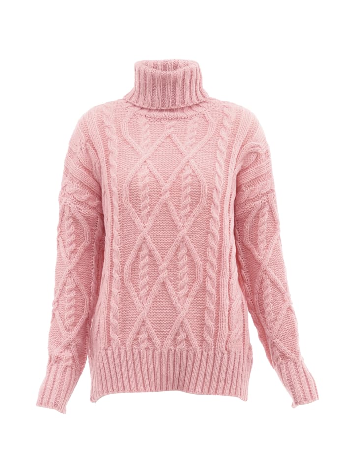 Damen Rollkragenpullover in ROSA