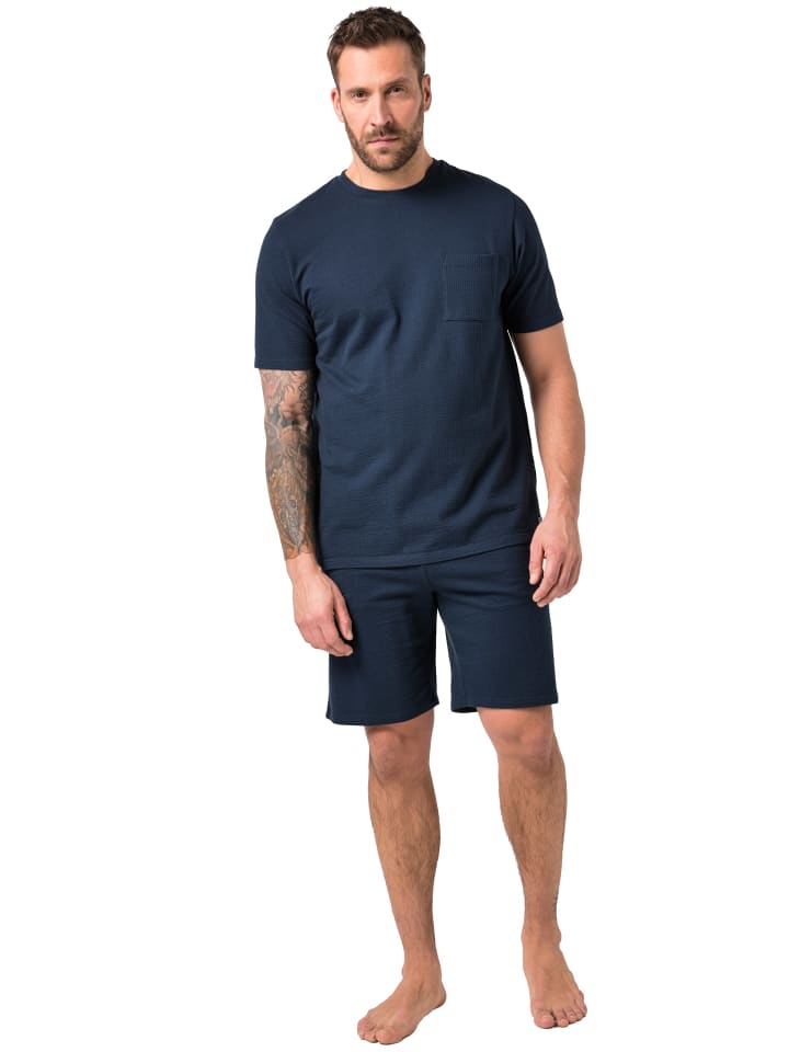 Langer Schlafanzug in navy blau