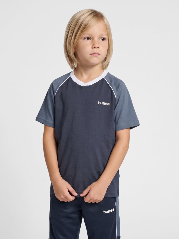 T-Shirt Raglanärmel Hmljr Rolf Kinder in OMBRE BLUE