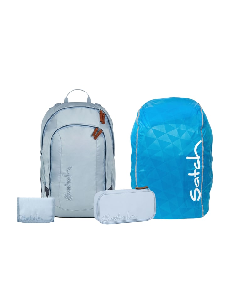 Schulrucksack-Set AIR "Nordic Ice Blue" 4-teilig in Blau