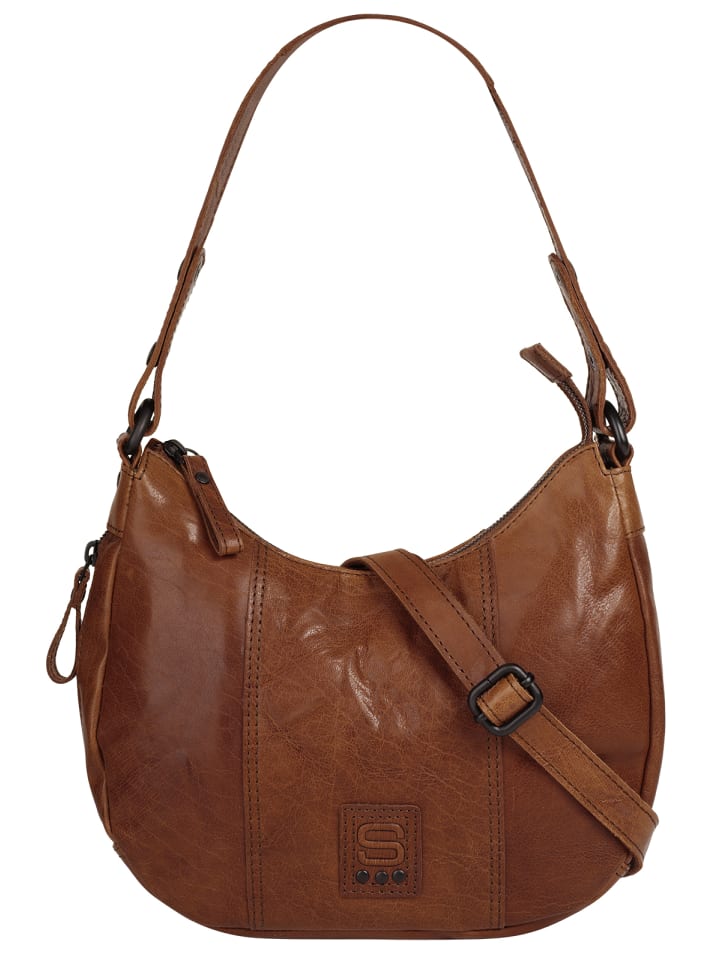 Umhängetasche echt Leder in cognac