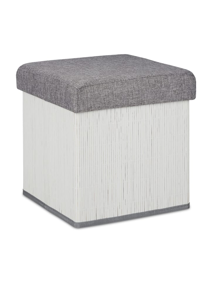 Sitzhocker in Weiß/ Grau