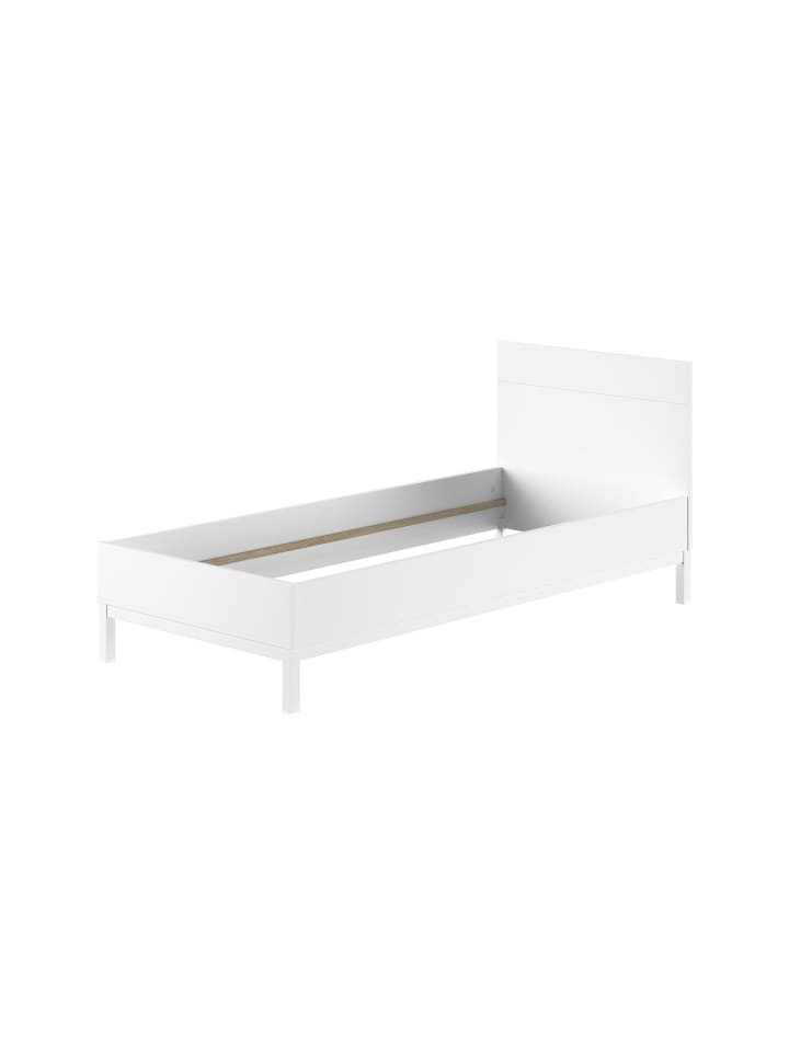 EINZELBETT 90x200 MDF Kiefer weiß robust stabil pflegeleicht