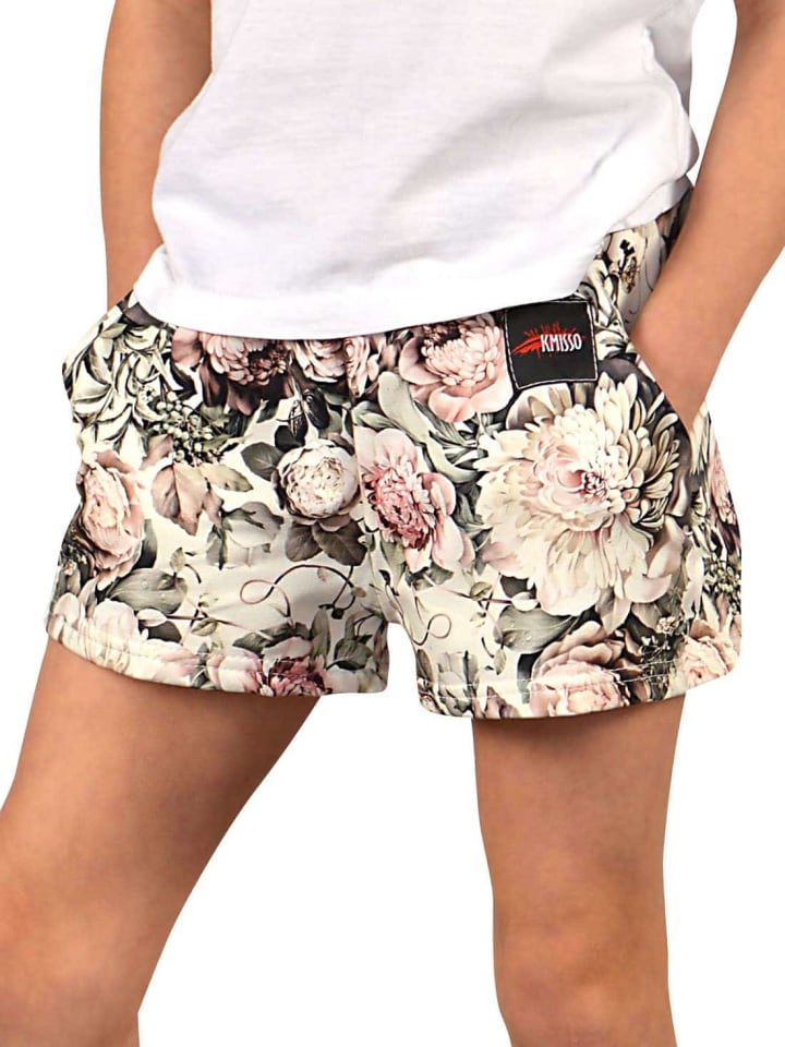 Shorts in Olivegrün-Blume