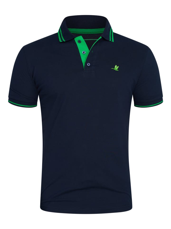 Poloshirt - RRSALTILLO Kurzarm Polo-Hemd T-Shirt in Navy-Grün
