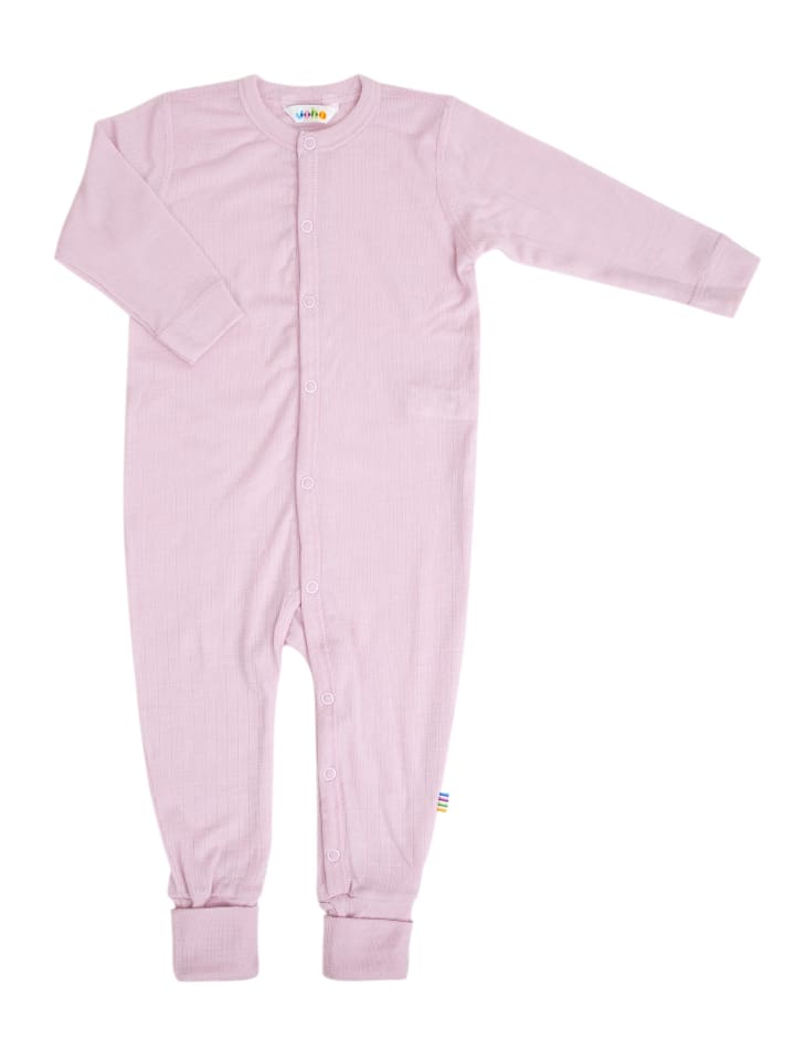Schlafoverall Merino-Wolle in prime rose