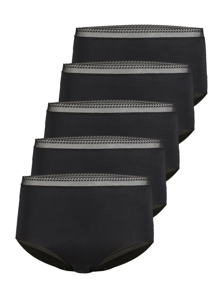 5er Pack Taillenslip in schwarz