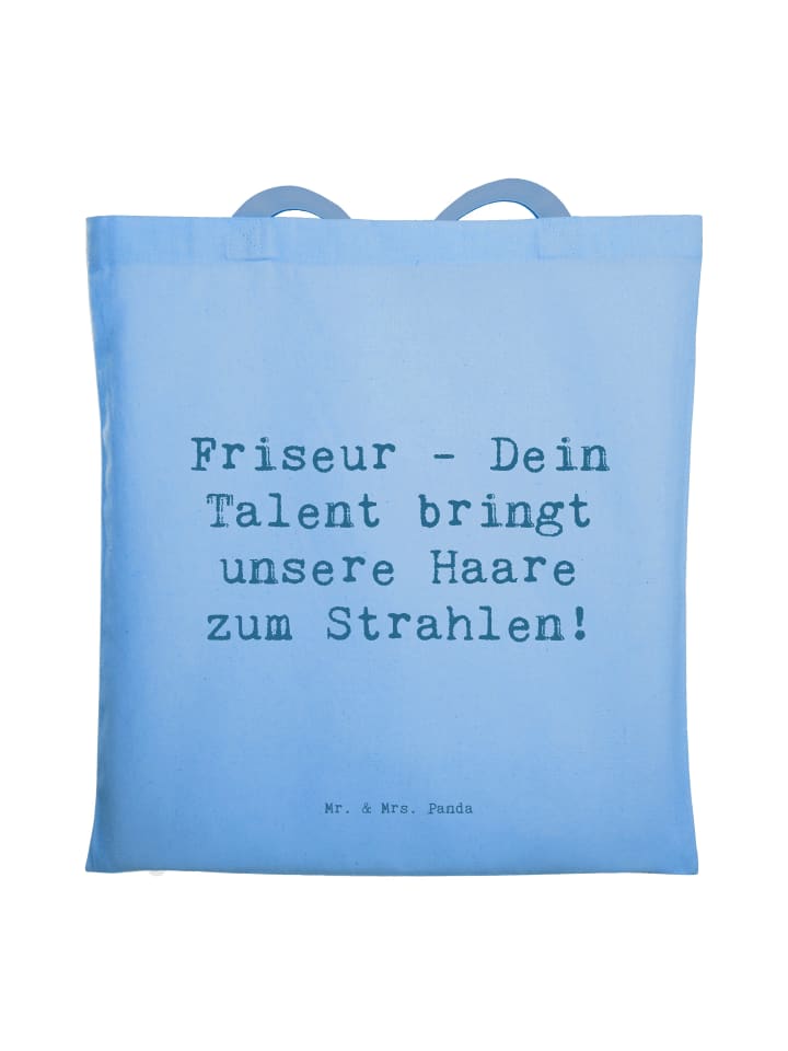 Canvas Tasche Spruch Friseur Talent mit Spruch in Sky Blue