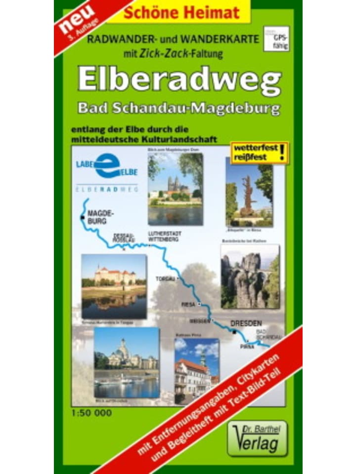 Landkarte/Globus - Doktor Barthel Karte Elberadweg Bad Schandau-Magdeburg