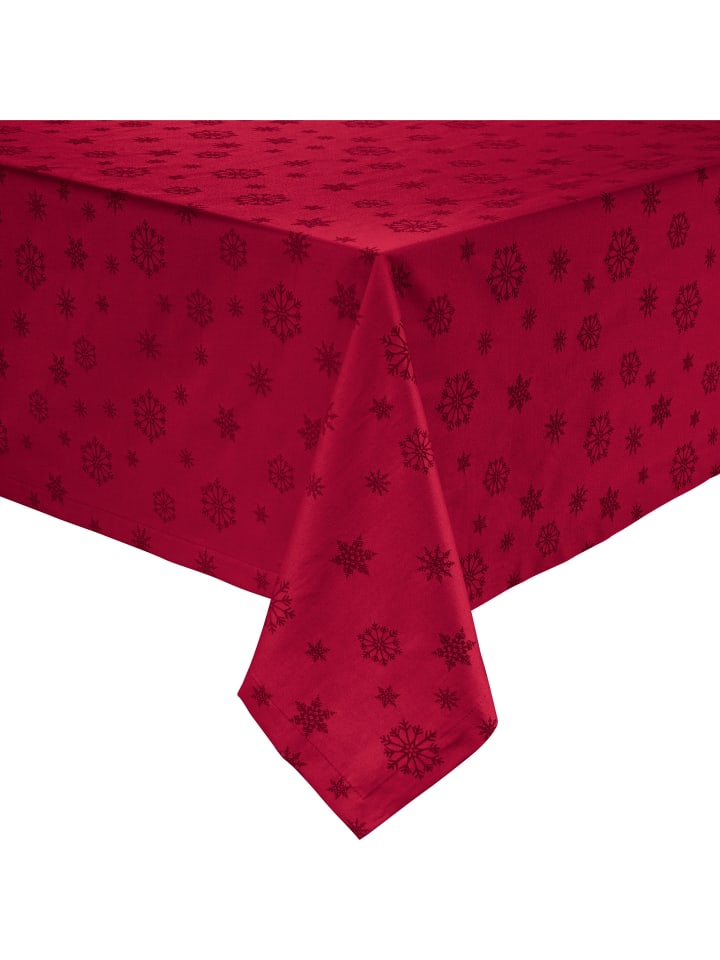 Jacquard, Baumwollmischung Tischdecke Marbella in rubin