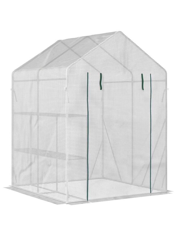Gewächshaus in Weiß 143L x 143B x 195H cm
