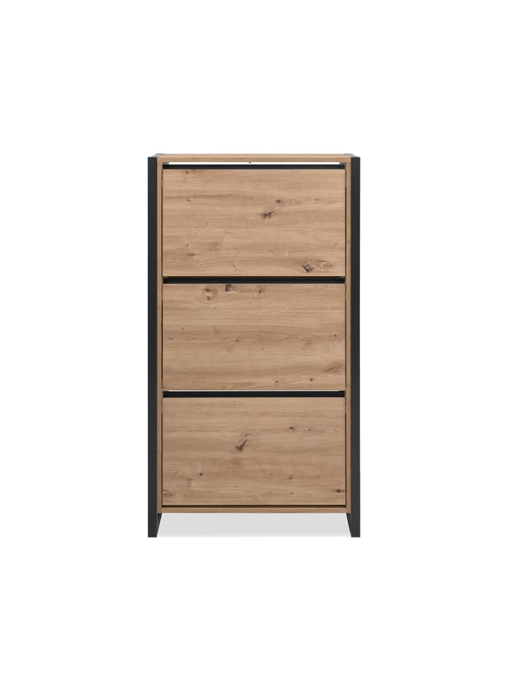 Schuhschrank DENVER in Eichenholz - (W)70  x (H)125  x (L)25 cm