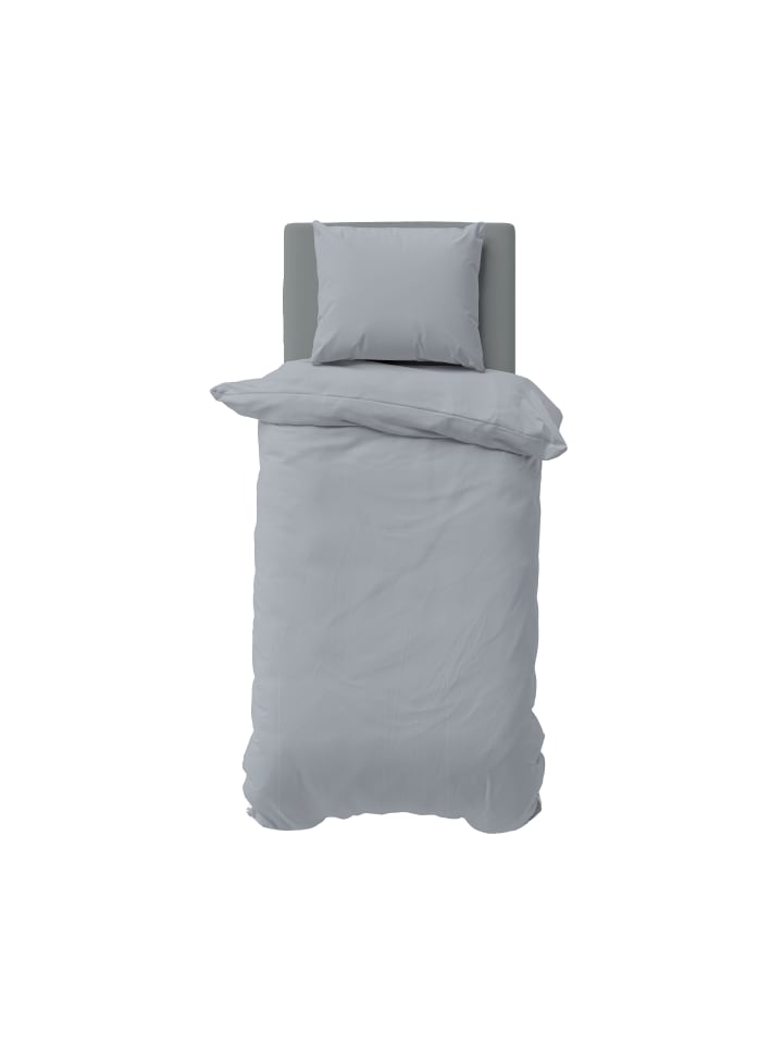 Nautica Bettwäsche-Set SOLID Grau 135x200 cm in Grau