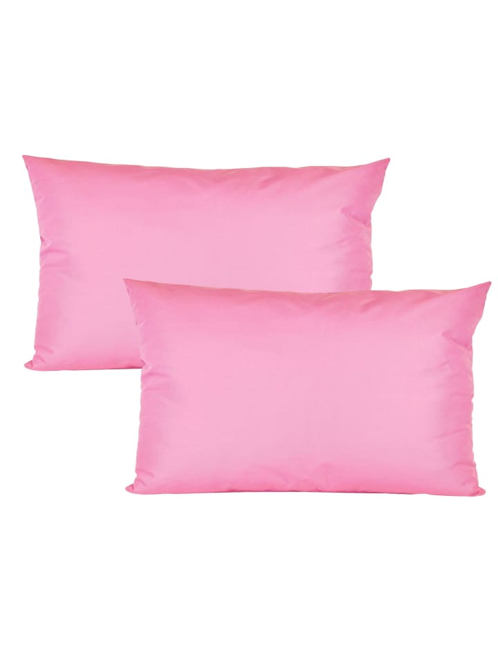 2er Set Outdoor Kissenhülle 40x60cm Uni in Rosa