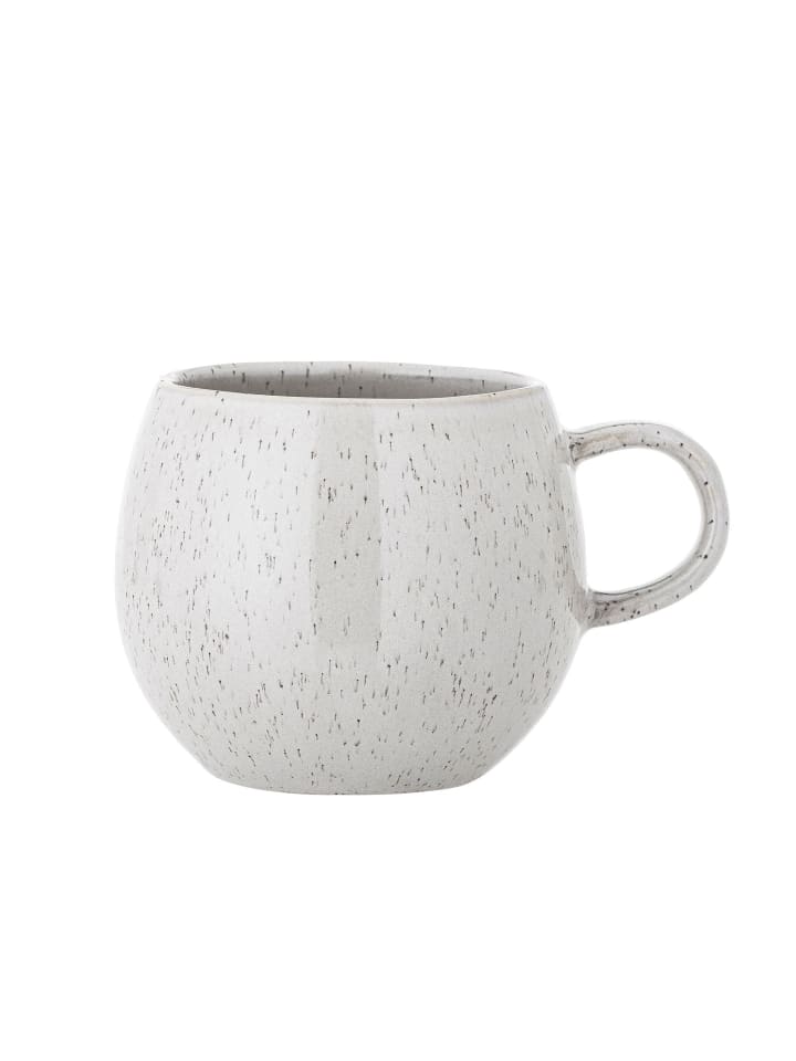 Becher aus Steingut Addison Groß in weiss