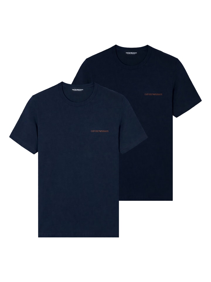 2er Pack T-Shirt in Dunkelblau