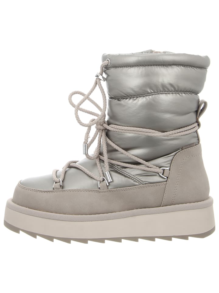 Tamaris Stiefel Tamaris Combat Boots Grau Tamaris Stiefel Silber
