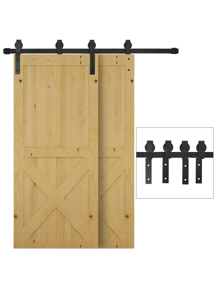 Schiebetor in Schwarz 200L x 0,6B x 4H cm
