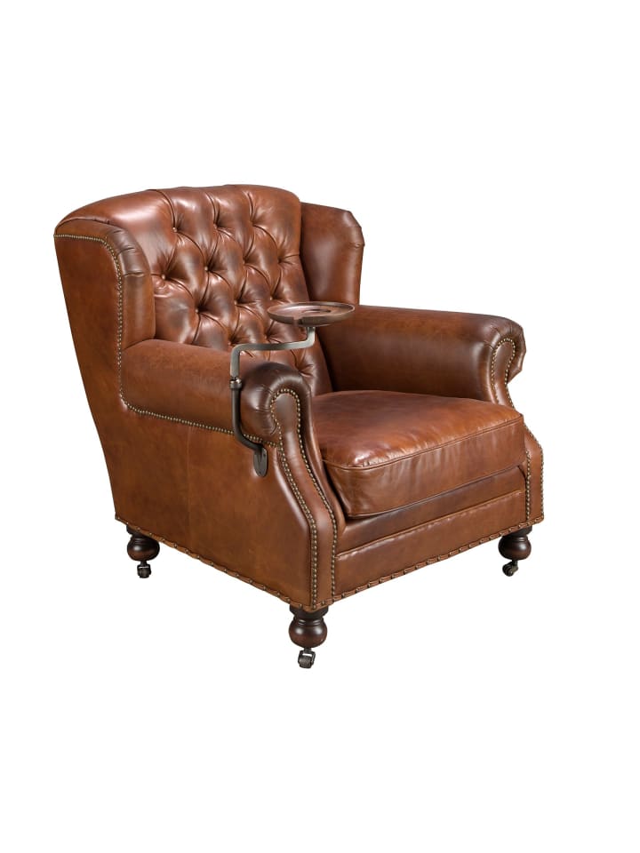 Chester-Sessel 5156 in Cognacbraun / Mahagoni – (B)93 x (H)99 x (T)90 cm