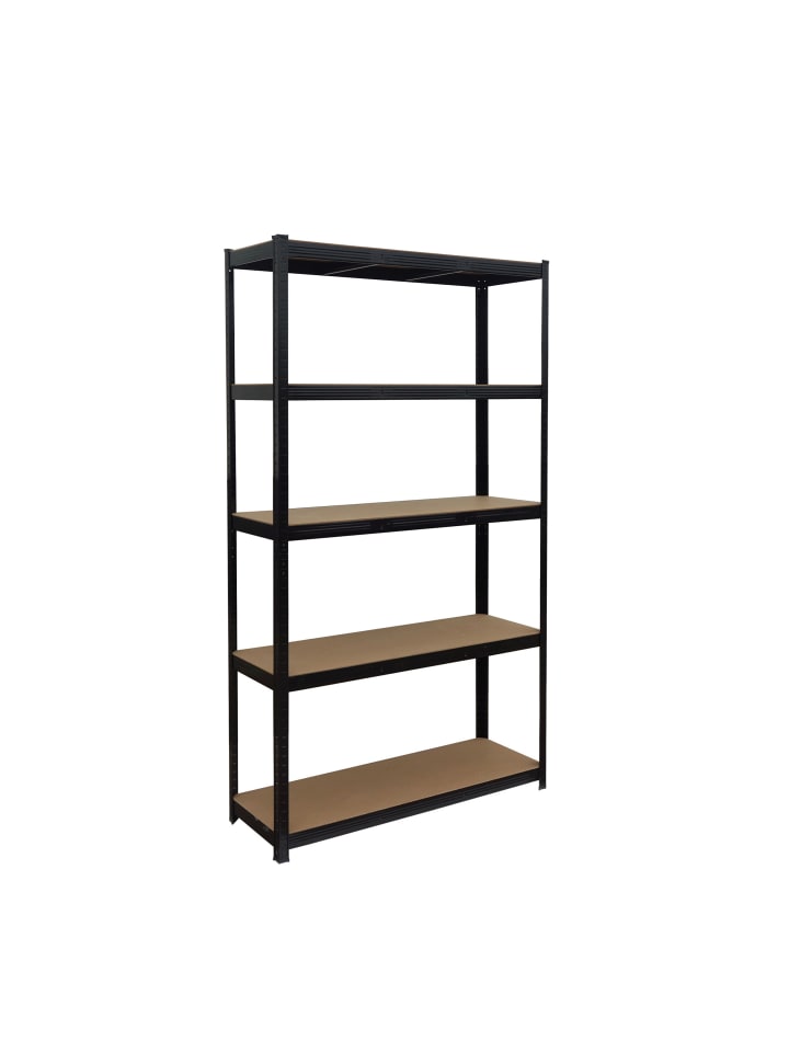 Schwerlastregal in Schwarz/ Braun - (B)120 x (H)200 x (T)40 cm