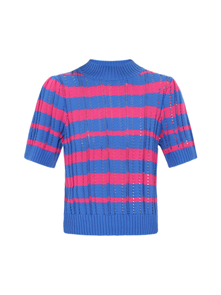 Women Top in blue multicolor