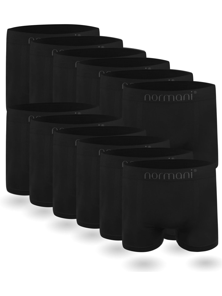 12 Stück Mikrofaser-Boxershorts für Herren in Schwarz