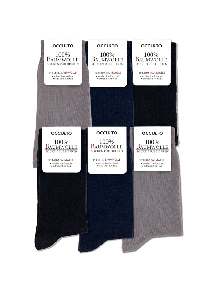 6er Pack 100% Baumwollsocken Roland in Blau-Mix