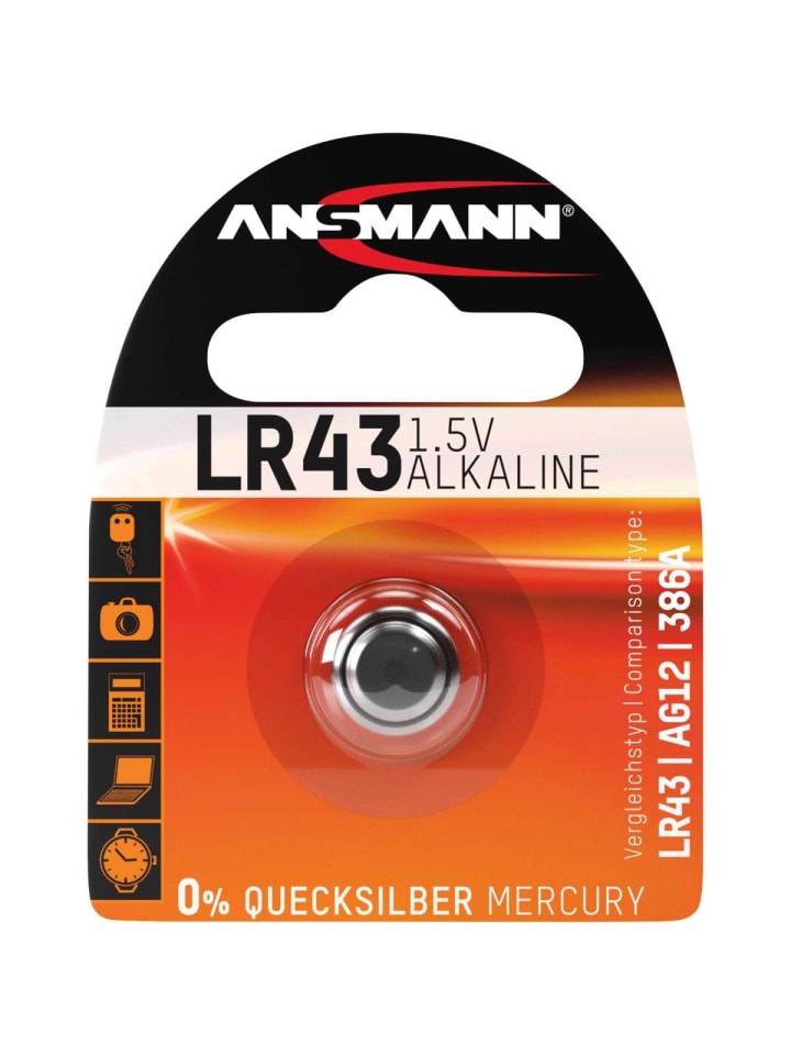 Batterie LR43 in Schwarz