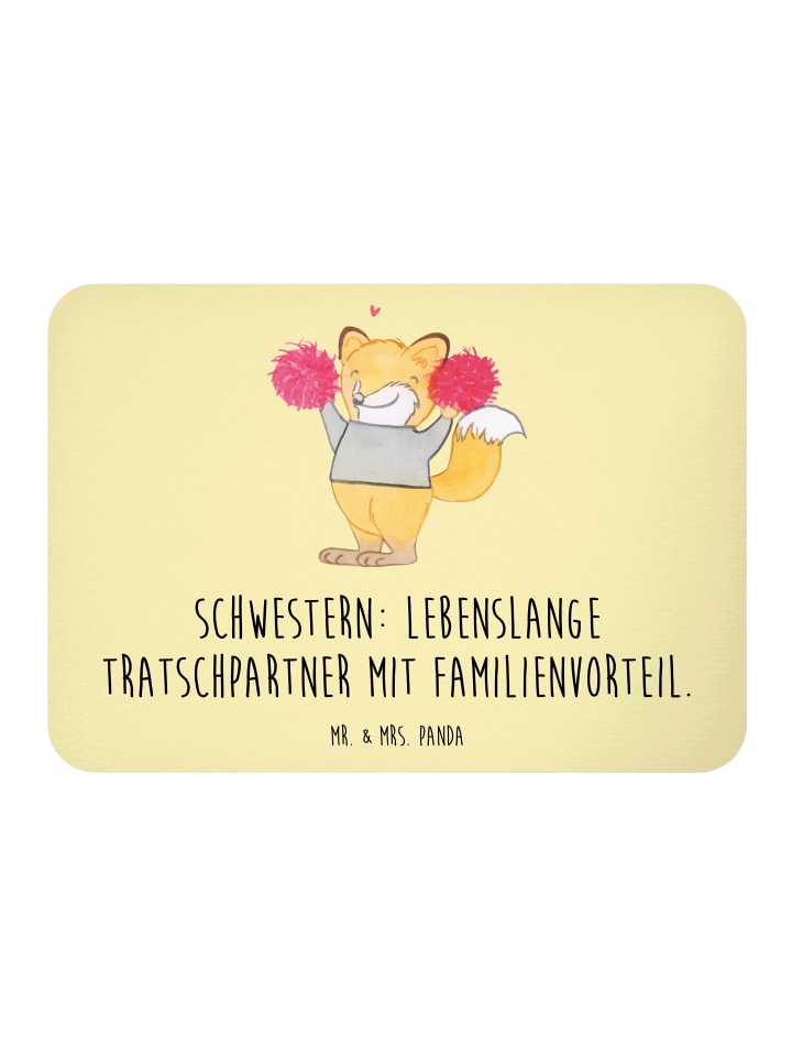 Magnet Schwestern Tratschpartner mit Spruch in Gelb Pastell