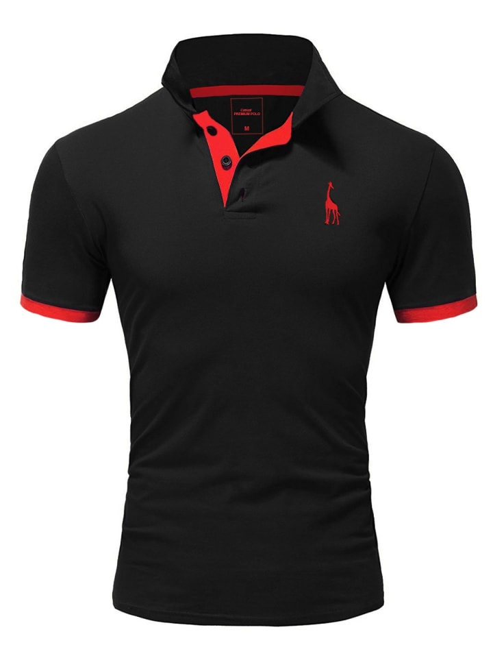 Poloshirt JOSEPH in Schwarz/Rot